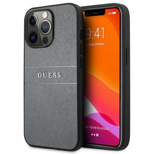 Guess Saffiano Strap tok – iPhone 13 Pro / 13 szürke